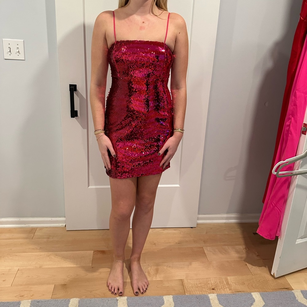 Zara Pink Sequin Mini Dress